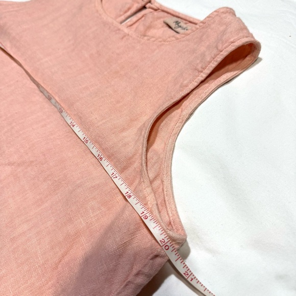 Magic Linen Royal Toscana Asymmetrical Sleeveless Pink Oversized Dress Pockets S - Picture 9 of 10